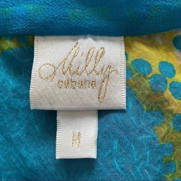 Milly Cabana Tie Front Floral Silk Swim Coverup, M - Picture 9 of 11